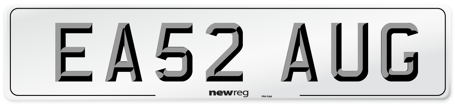 EA52 AUG Number Plate from New Reg